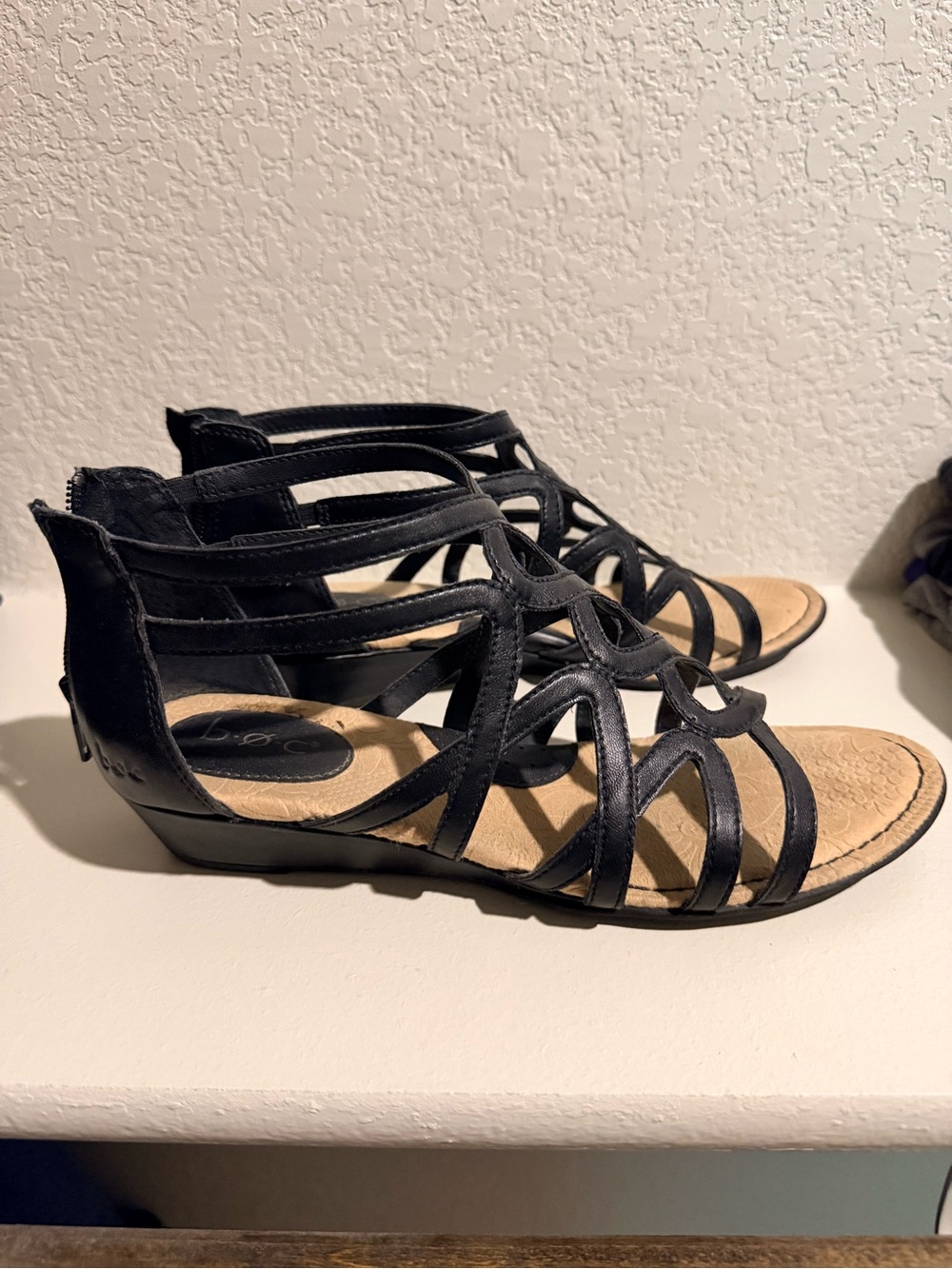 BOC Black Strappy Gladiator Sandals